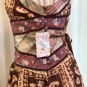 NWT Free People Baby Doll Mini Dress Paisley Lace